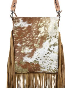Women's Hair-On With Fringe Crossbody Purse