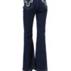 Women's High Waist Dark Flare Jeans -Ladies Western Cowboy Shop 0008 HL61541RC Back