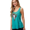 ROPER Women's Lace Up Graphic Tank -Ladies Western Cowboy Shop 0303705132061BU 0000 0303705132061a
