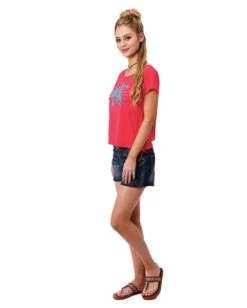 ROPER Women's Lace Up Graphic Tee -Ladies Western Cowboy Shop 0303905132060RE 0001 0303905132060b