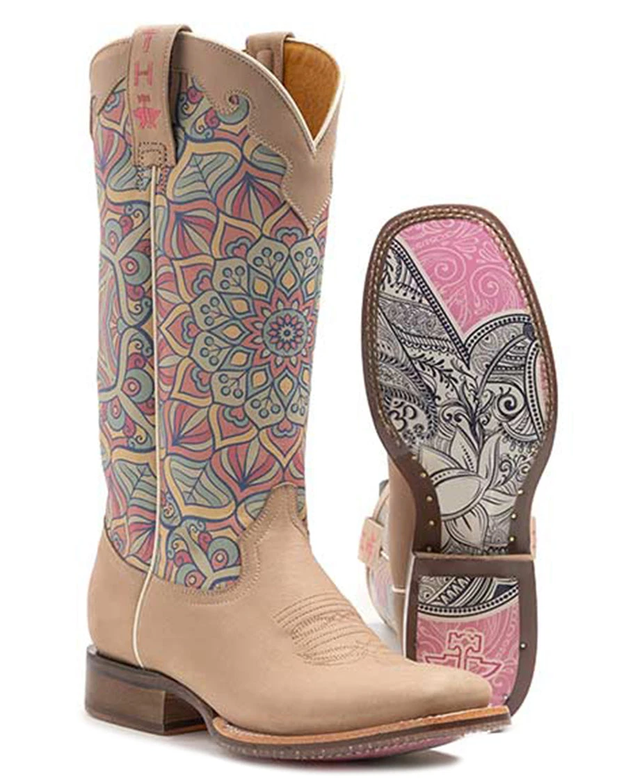 Women's Inner Peace Mandala Sole Western Boots 3 Women's Inner Peace Mandala Sole Western Boots