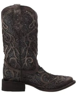 Corral Women's Glitter Inlay Square-Toe Boots -Ladies Western Cowboy Shop 1Untitled 3
