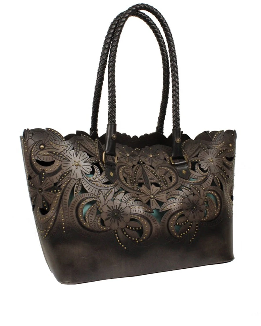 Corral Women's Laser Cutout With Studs Purse - Black 3 Corral Women's Laser Cutout With Studs Purse - Black