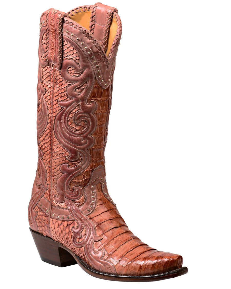 Lucchese Women's Sheridan Python & Crocodile Boots 3 Lucchese Women's Sheridan Python & Crocodile Boots