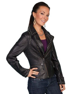 Scully Womens Lambskin Motorcycle Jacket