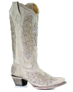 Corral Women's Wing & Cross Studded Wedding Boots