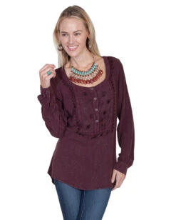 Scully Womens Embroidered Blouse
