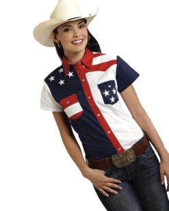 ROPER Womens Embroidered Stars Shirt