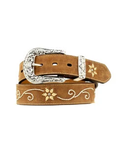 Nocona Womens Embroidered Leather Belt