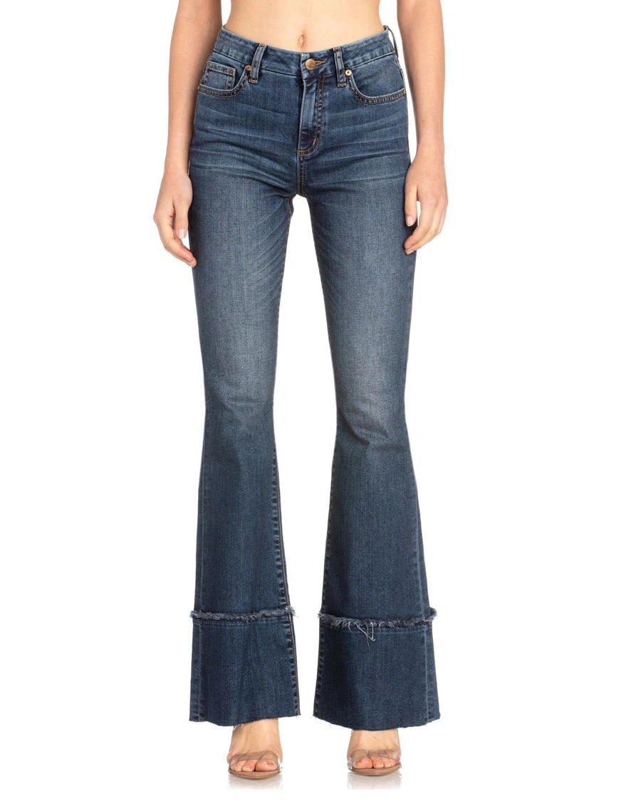 Women's Solid Flare Jeans 4 Women's Solid Flare Jeans - Image 2