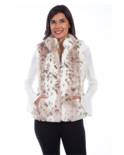 Scully Women's Reversible Faux Fur Leopard Vest