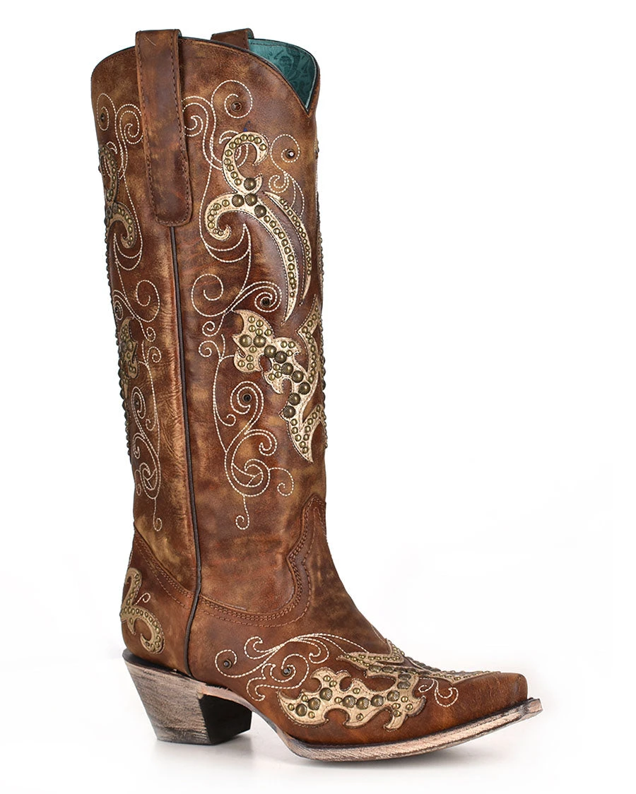 Corral Women's Studded Overlay Western Boots 3 Corral Women's Studded Overlay Western Boots