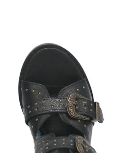 Dingo Women's Ziggy Leather Sandals 23 Dingo Women's Ziggy Leather Sandals -Ladies Western Cowboy Shop A 0065 DI787 Black 6