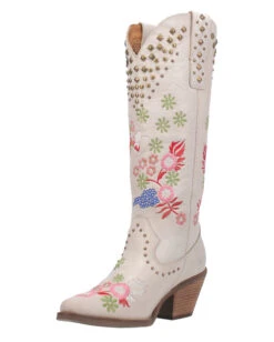 Dingo Women's Poppy Western Boots -Ladies Western Cowboy Shop A 0208 DI732 White 8