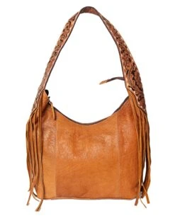 Women's Leather Tooled Strap Hobo Bag