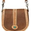 Women's Tooled Accents Small Leather Crossbody Purse -Ladies Western Cowboy Shop AMD202201 0062 ADBG679A