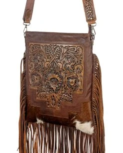 Women's Tooled Front & Strap Crossbody Purse -Ladies Western Cowboy Shop AMD202201 0128 ADBG256BR