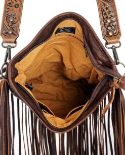 Women's Tooled Front & Strap Crossbody Purse -Ladies Western Cowboy Shop AMD202201 0129 ADBG256BR D