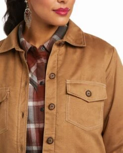 Ariat Women's Slap Faux Suede Shirt Jacket -Ladies Western Cowboy Shop ARI 1 0143 F21 WMS WEST 10037742 detail02