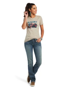 Ariat Women's Tractor USA T-Shirt -Ladies Western Cowboy Shop ARI202205Apparel 0292 S22 WMS WEST 10040958 full