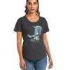 Ariat Women's Soaring Boot T-Shirt -Ladies Western Cowboy Shop ARI202205Apparel 0303 S22 WMS WEST 10040963 front