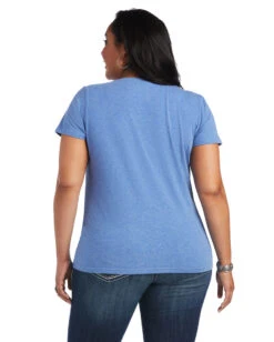 Ariat Women's REAL Tropic Steerhead Tee -Ladies Western Cowboy Shop ARI202206 0086 S22 WMS WEST 10040533 back plus