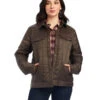 Ariat Women's Puffer Trucker Insulated Jacket 2 Ariat Women's Puffer Trucker Insulated Jacket -Ladies Western Cowboy Shop ARI202210 OUT 0164 F22 WMS WEST 10041403 front