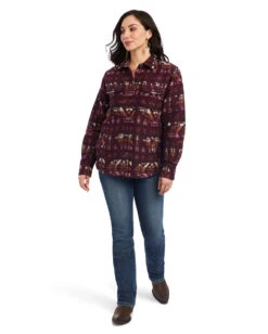 Ariat Women's Shacket Shirt Jacket -Ladies Western Cowboy Shop ARI202210 OUT 0177 F22 WMS WEST 10041577 full