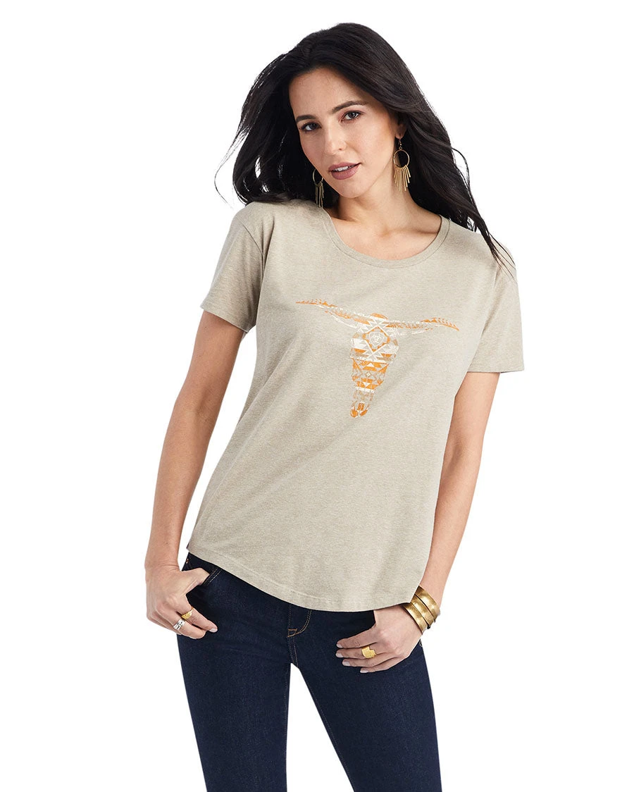 Women's Ariat Blanket Skull Tee 3 Women's Ariat Blanket Skull Tee