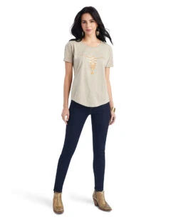 Women's Ariat Blanket Skull Tee 9 Women's Ariat Blanket Skull Tee -Ladies Western Cowboy Shop ARI202210 TOPS C 0103 F22 WMS WEST 10042718 full