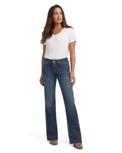 Ariat Women's Trouser Perfect Rise Maggie Wide Leg Jeans -Ladies Western Cowboy Shop ARI202210B 0044 F22 WMS WEST 10041107 full