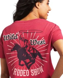 Ariat Women's Rodeo Show Tee -Ladies Western Cowboy Shop Ari202201 0008 S22 WMS WEST 10039830 detail01