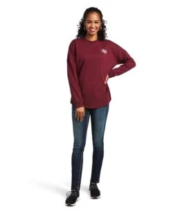 Ariat Women's REAL Oversize Tee -Ladies Western Cowboy Shop Ari202201 0032 S22 WMS WEST 10039782 full