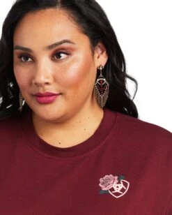 Ariat Women's REAL Oversize Tee -Ladies Western Cowboy Shop Ari202201 0037 S22 WMS WEST 10039782 detail01 plus