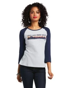 Ariat Women's REAL Long Live Baseball Tee