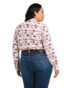 Ariat Women's Kirby Stretch Shirt 14 Ariat Women's Kirby Stretch Shirt -Ladies Western Cowboy Shop Ari202201 0082 S22 WMS WEST 10039339 back plus