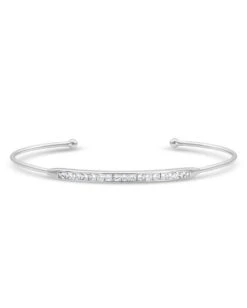 Montana Silversmiths Women's Minimal Clear Stone Bar Cuff Bracelet