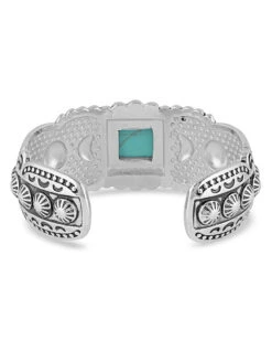 Montana Silversmiths Women's Flourished Turquoise Bracelet 7 Montana Silversmiths Women's Flourished Turquoise Bracelet -Ladies Western Cowboy Shop BC4813 0002 BC4813 alt