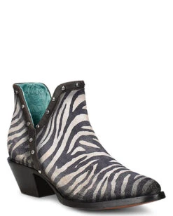 Corral Women's Zebra Print & Studs Ankle Boots