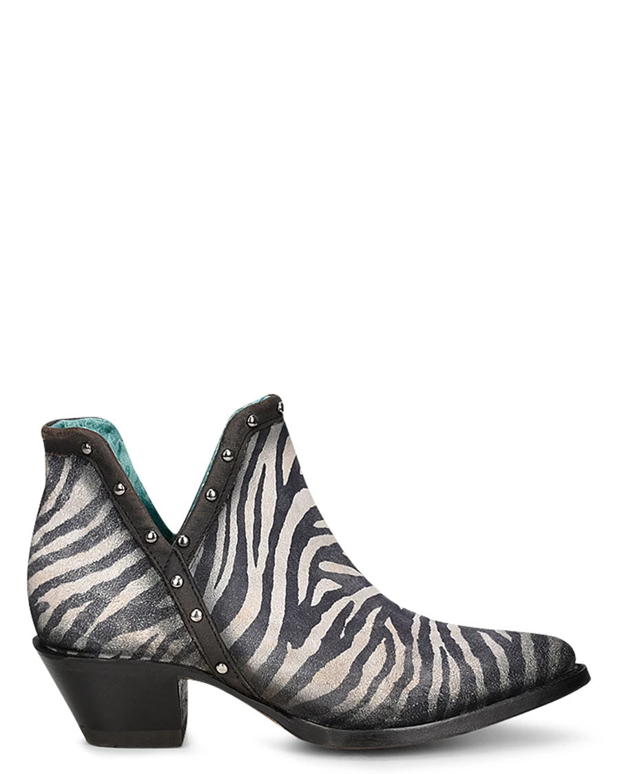 Corral Women's Zebra Print & Studs Ankle Boots 4 Corral Women's Zebra Print & Studs Ankle Boots - Image 2