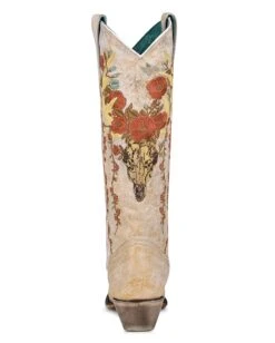 Corral Women's Deer Skull & Flowers Embroidered Boots 11 Corral Women's Deer Skull & Flowers Embroidered Boots -Ladies Western Cowboy Shop COR202201 0076 A4186 boot 13