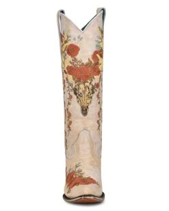 Corral Women's Deer Skull & Flowers Embroidered Boots 10 Corral Women's Deer Skull & Flowers Embroidered Boots -Ladies Western Cowboy Shop COR202201 0077 A4186 boot 05