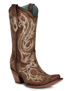 Corral Women's Overlay Studs & Crystals Western Boots
