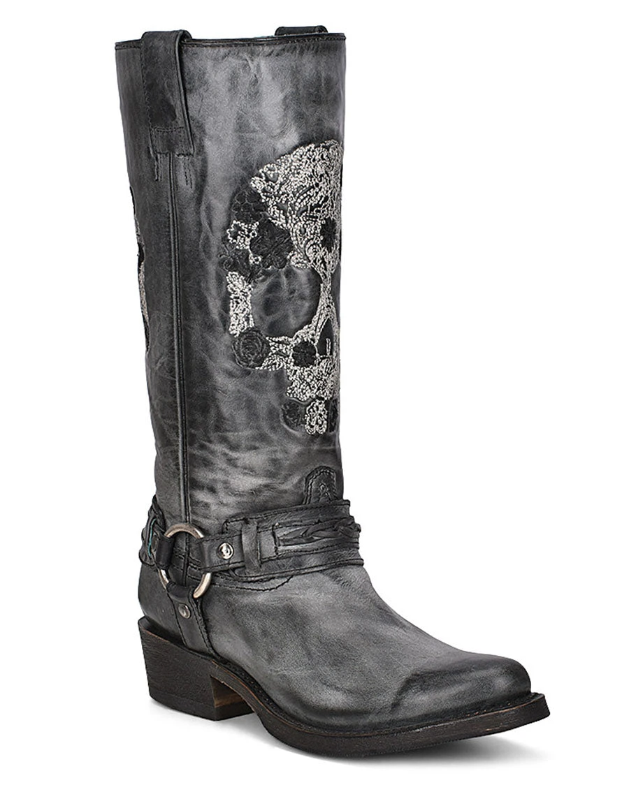 Corral Women's Embroidered Skull & Harness Western Boots 3 Corral Women's Embroidered Skull & Harness Western Boots