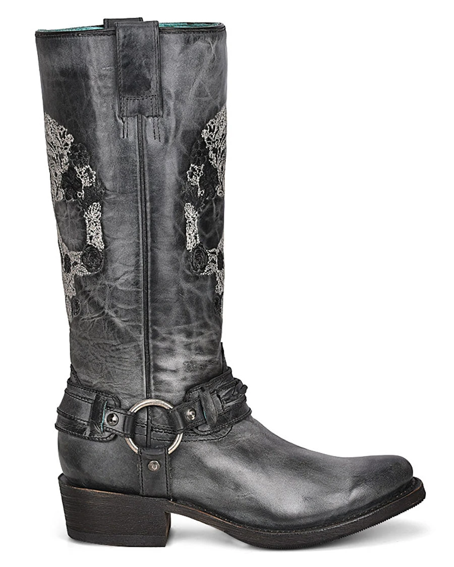 Corral Women's Embroidered Skull & Harness Western Boots 4 Corral Women's Embroidered Skull & Harness Western Boots - Image 2