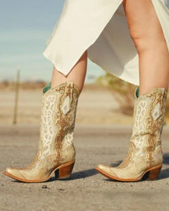 Corral Women's Overlay Embroidery Studs & Crystals Western Boots -Ladies Western Cowboy Shop COR202207 2 0049 C3895
