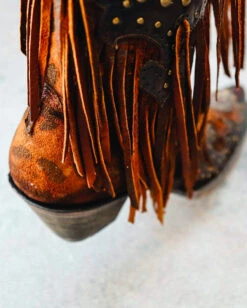 Corral Women's Cheetah And Fringe Western Boots -Ladies Western Cowboy Shop COR 202106 A3618 0000 Layer4