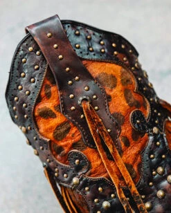 Corral Women's Cheetah And Fringe Western Boots -Ladies Western Cowboy Shop COR 202106 A3618 0001 Layer3