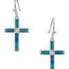 Montana Silversmiths Women's Rivers Of Lights Opal Cross Earrings -Ladies Western Cowboy Shop ER4614 0000 ER4614