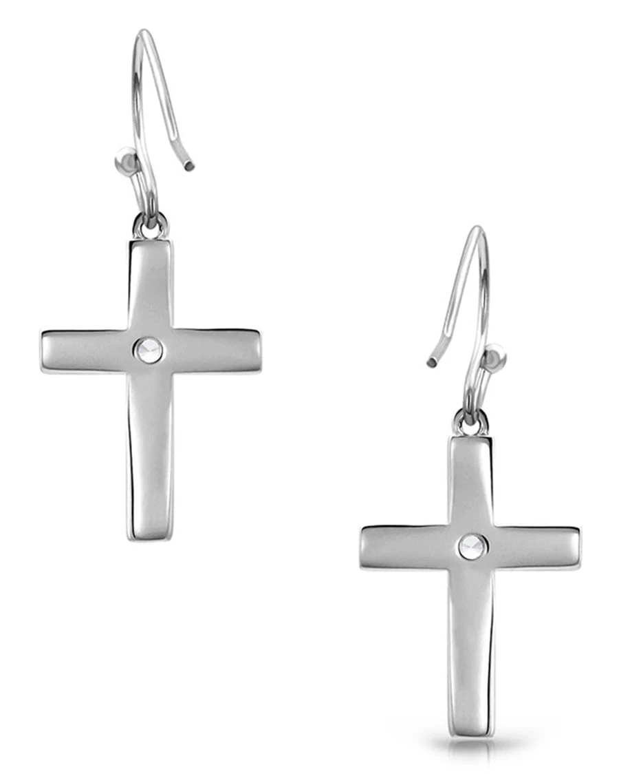 Montana Silversmiths Women's Rivers Of Lights Opal Cross Earrings 5 Montana Silversmiths Women's Rivers Of Lights Opal Cross Earrings - Image 3